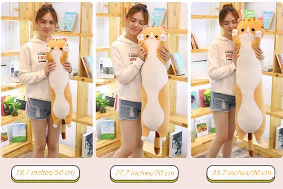 Miniatura 2 de Almohada larga de felpa para dormir, lindo juguete de peluche largo suave para niños y niñas (27.7 pulgadas, marrón)