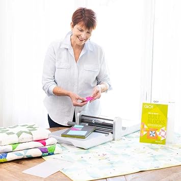 AccuQuilt GO! 55100H Fabric Cutter Starter Set, Portable Design, Includes Die, Cutting Mat, and Quick Start Guide