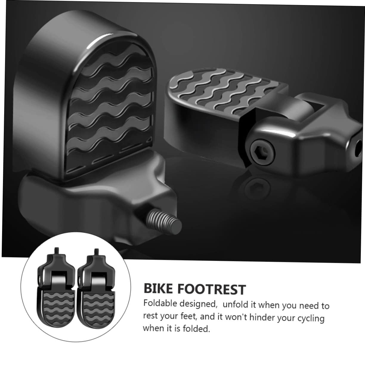 POPETPOP 1 Pair Practical Bike Rear Foot Peg Rest Metal Footrest for Cycling Foldable Bike Footrest