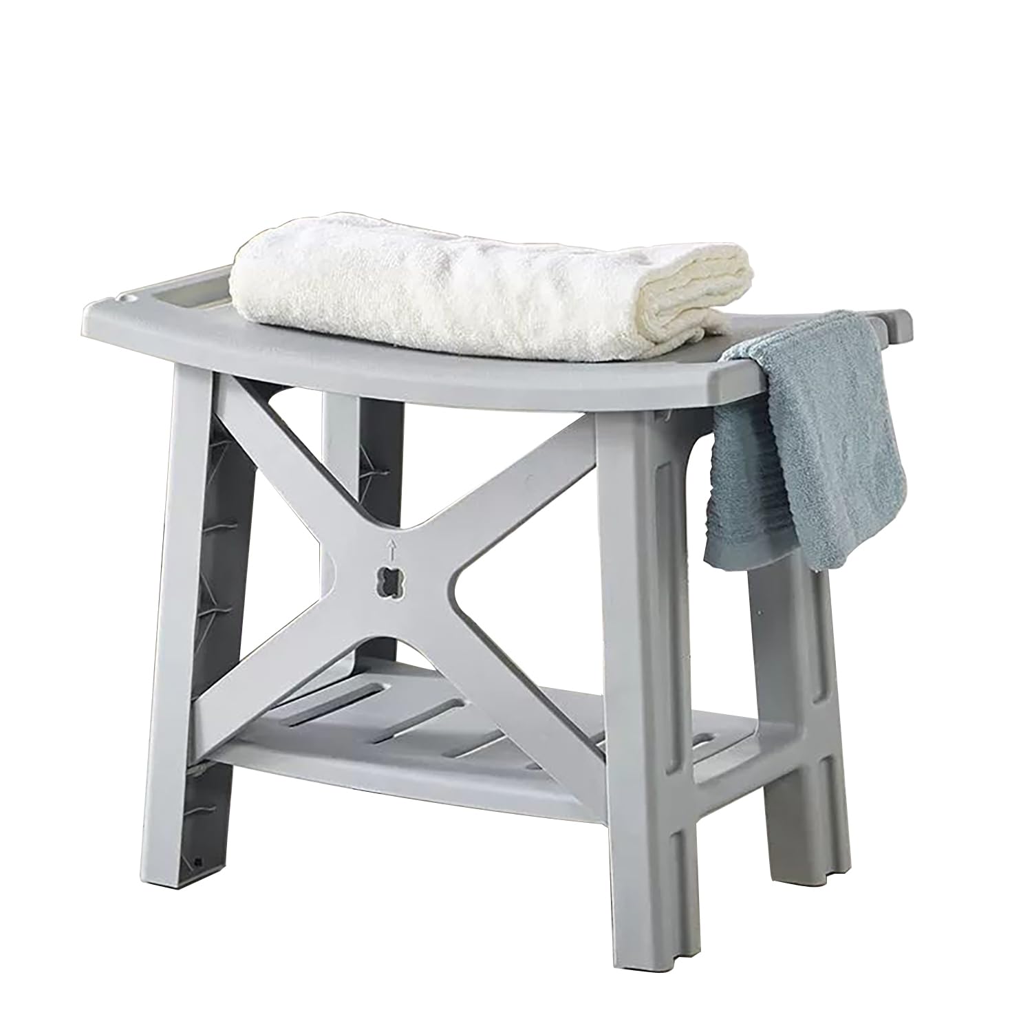 Tabouret de Douche Antidérapant,avec Support de Pommeau de Douche,Banc de Salle de Bain Imperméable avec Étagère, Siège Antidérapant pour Douche pour Personnes âgées