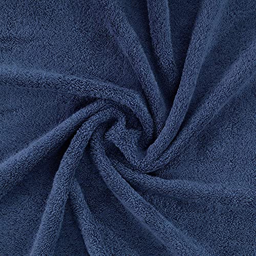 Qute Home 4-Piece Washcloths Towels Set, 100% Turkish Cotton Premium Quality Towels for Bathroom, Quick Dry Soft and Absorbent Turkish Towel, Set Includes 4 Wash Cloths Navy Blue - Thumbnail 2