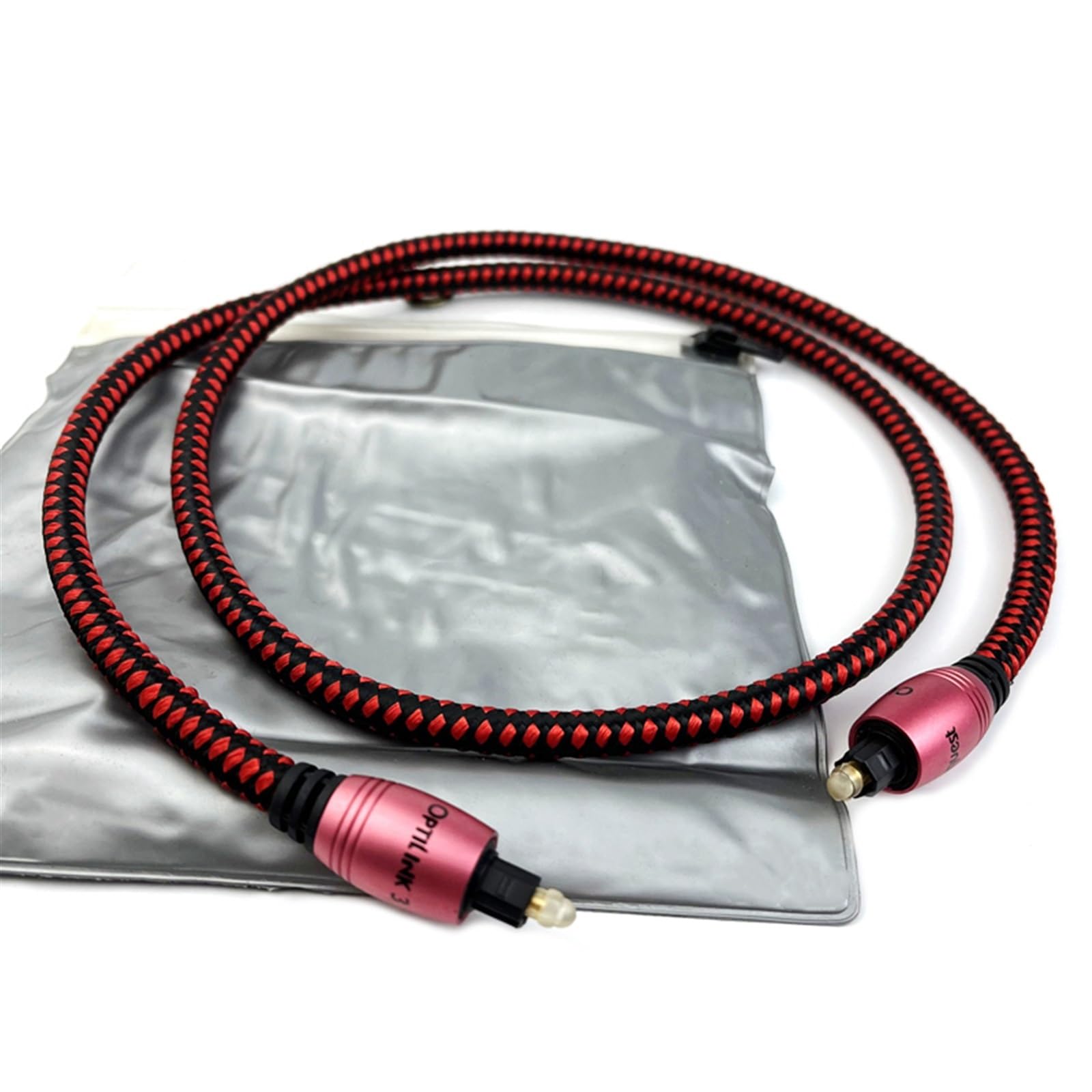 Cable de fibra óptica HiFi Audio Digital Line Audiophile Optilink-3 Toslink HiFi (Color : Red, Size : 1m)