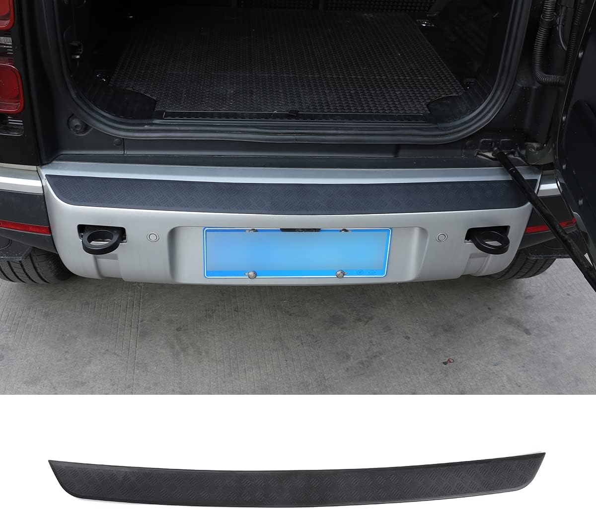 For LR Defender 90 110 130 2020 2021 2022 2023 Black Anti-Scratch Protetive Cover Frame Trim Stickers Car Accessories (Rear Bumper Guard)