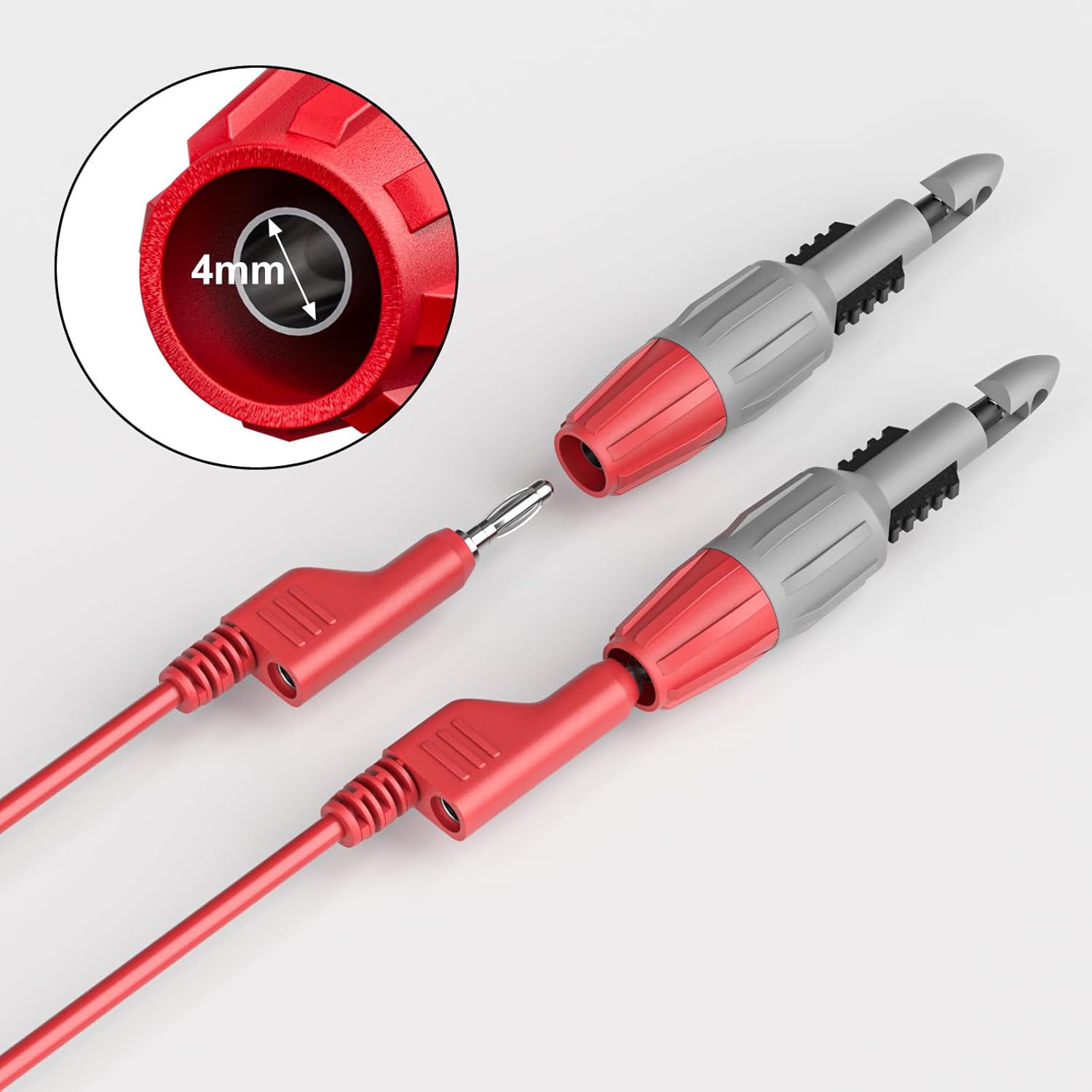 Goupchn 8PCS Heavy Duty Wire Piercing Probes Insulation Piercing Clip Set with 4mm female socket for Multimeter Voltmeter Electrical Testing Eight Colors
