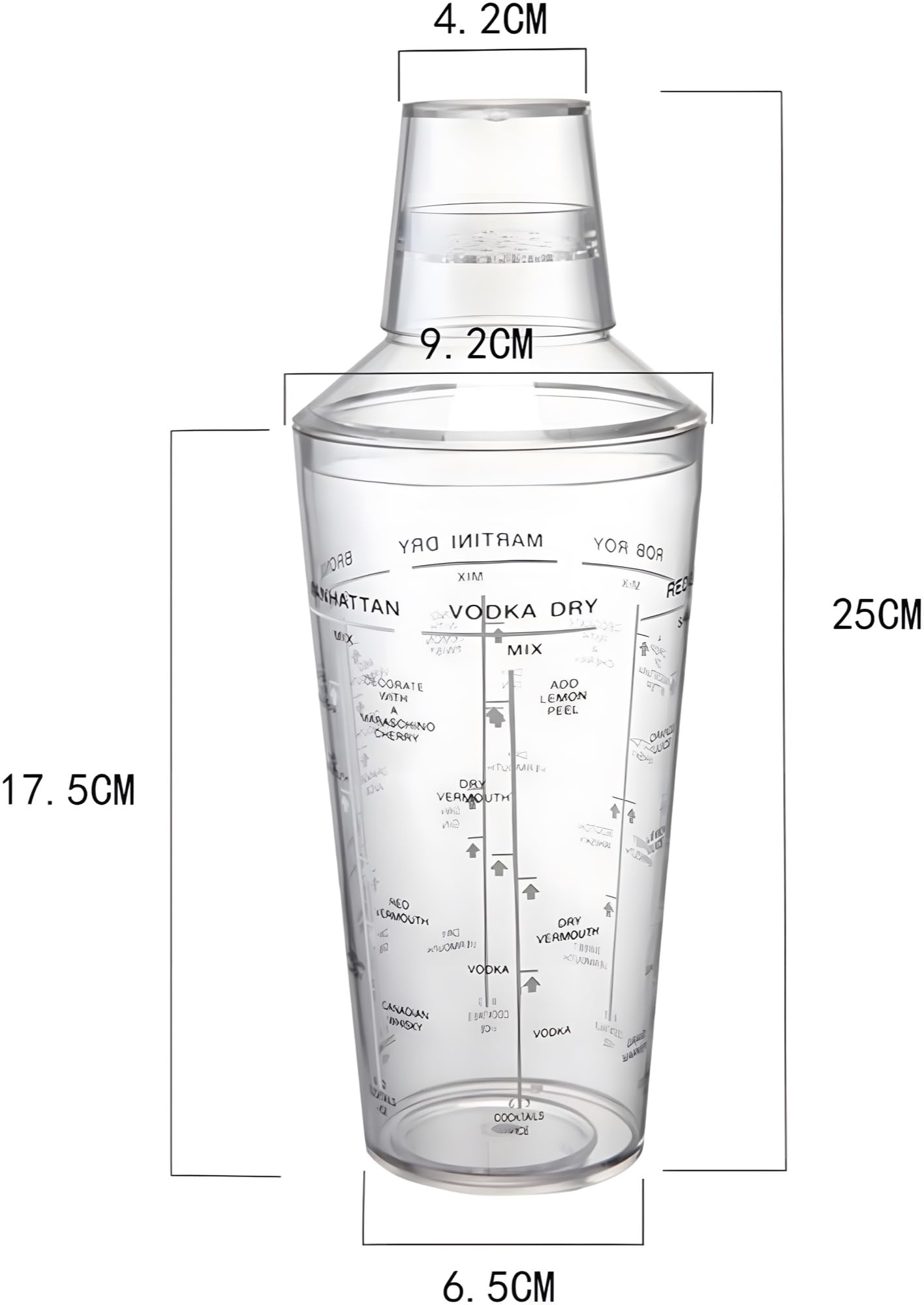 24x7 eMall Cocktail Shaker, Cocktail Making, Drink Mixer Wine Beverage Shaker with Scales, Large Capacity for Drinks Bar Accessories Home Use with Recipes Newcomer - Image 4 thumbnail