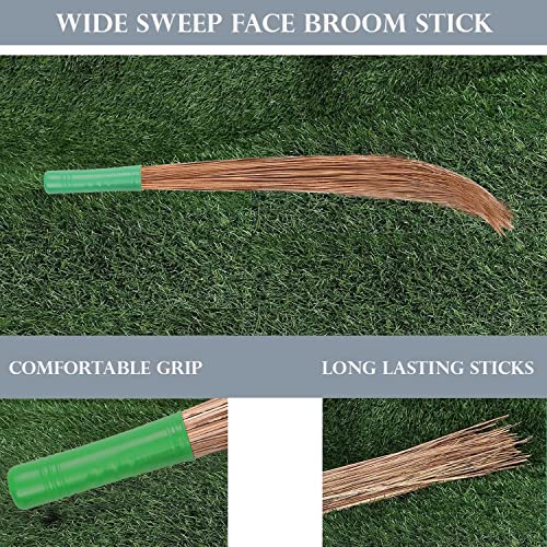 Image of Zureni Traditional Coconut Leaf Grass 40 inch Long Broomstick Washable Seekh Jhaadu with Firm & Comfortable Grip Ideal for Wet Surface Cleaning (Pack of 1, 400 Gm, Random Colors)
