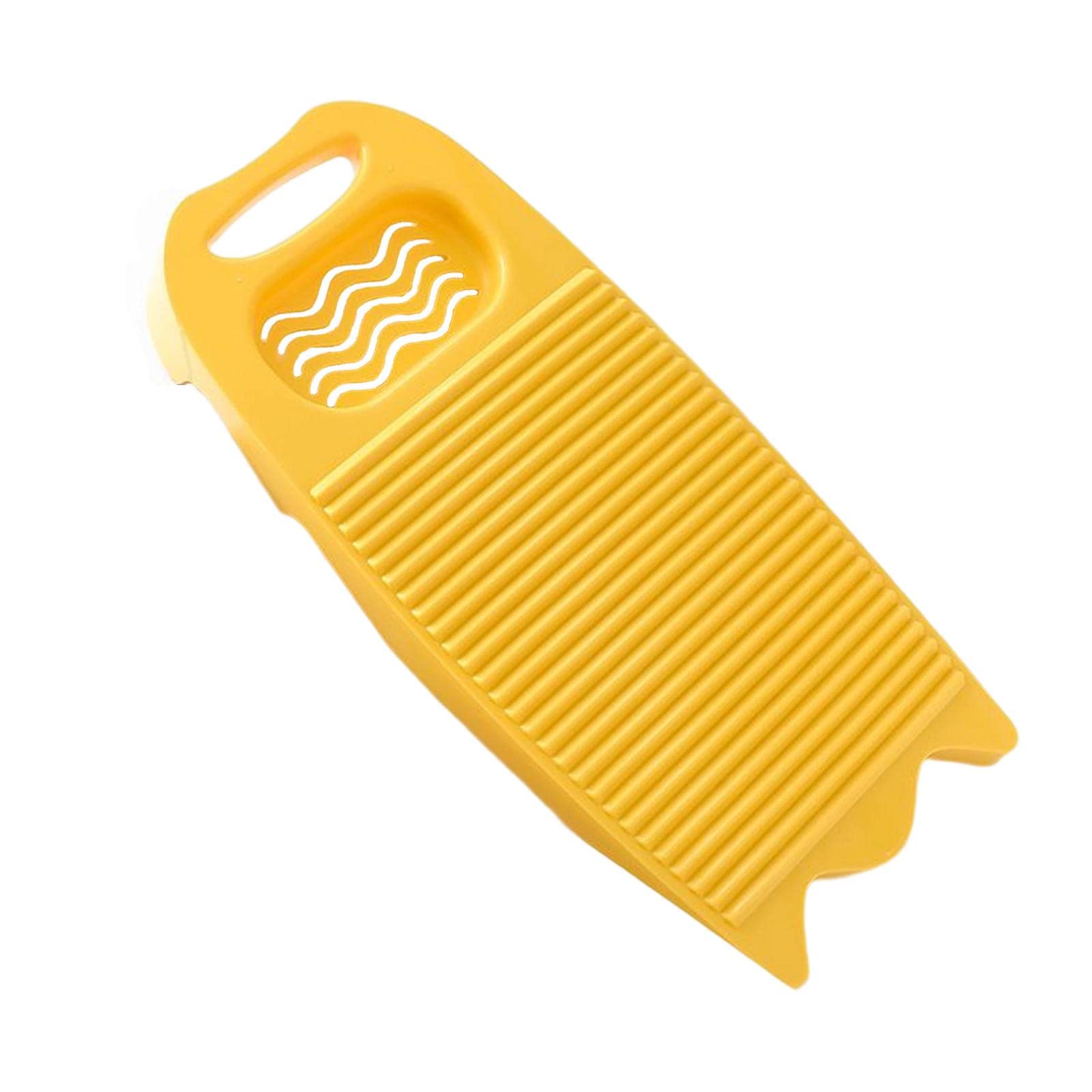 LOVIVER Tabla de Lavado Portátil para Ropa Antideslizante Espesar Tabla de Lavar de Plástico Tabla de Lavar para Accesorios de Lavandería, Amarillo