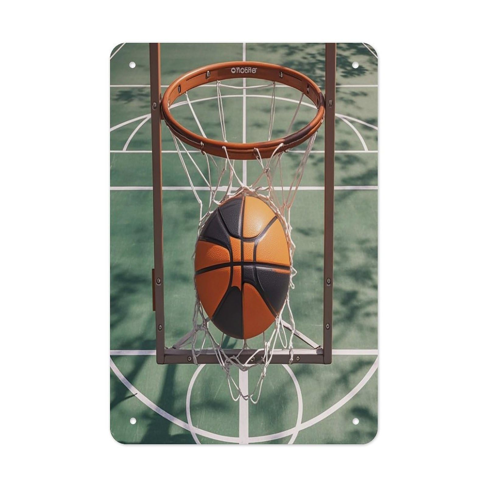 Basketball Metal Tin Sign Funny Vintage Metal Signs Metal Art Poster Man Cave Decor Retro Tin Sign for Home Office Kitchen Bar Cafe Garden Wall Decor 11.8 X 7.9 Inch