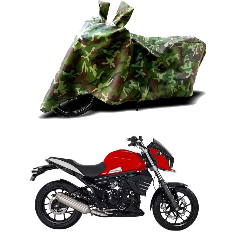 Image of 100% Water Resistant Bike Scooty Two Wheeler Body Cover Compatible for Mahindra MOJO XT 300 ABS /UV-Rays /Heat Protection /Birds Dropping /Scratchproof /Dust Proof /Waterproof /All [Green MJ]