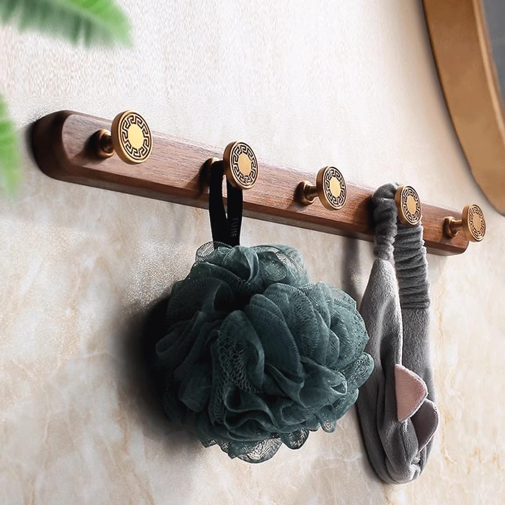 XUJUAN-0227 壁掛けコートラック 無垢材 吊り下げ式洋服フック 壁取り付けトップと帽子ラック 洋服壁フック 寝室収納ラック