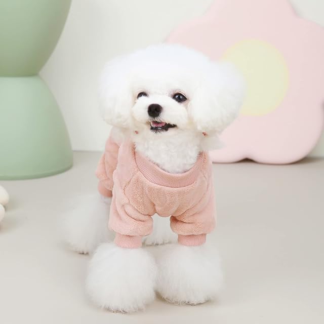 Foto 5 de 8 de Izefia Suéter para Perro Ropa de Lana de Vellón Sudadera Cálida de Invierno Mono de 4 Piernas Pijama Suéter…
