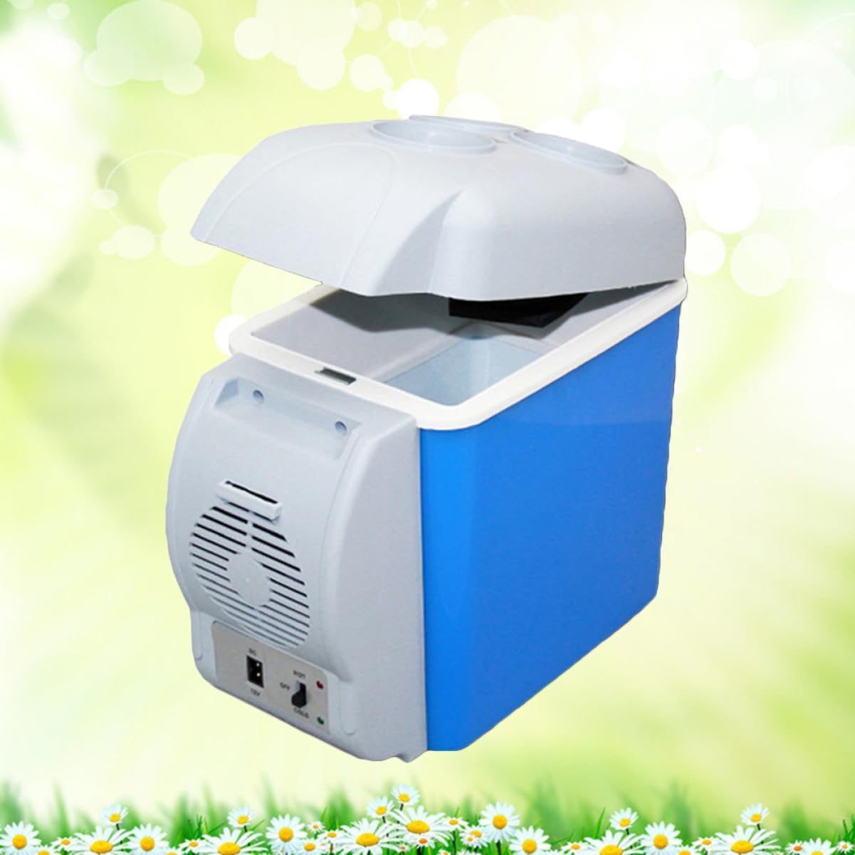 12v Portable Car Refrigerator Warmer Compact Cooler for Travel Suv Minivan Energy Efficient Design Holds Drinks Snacks Blue