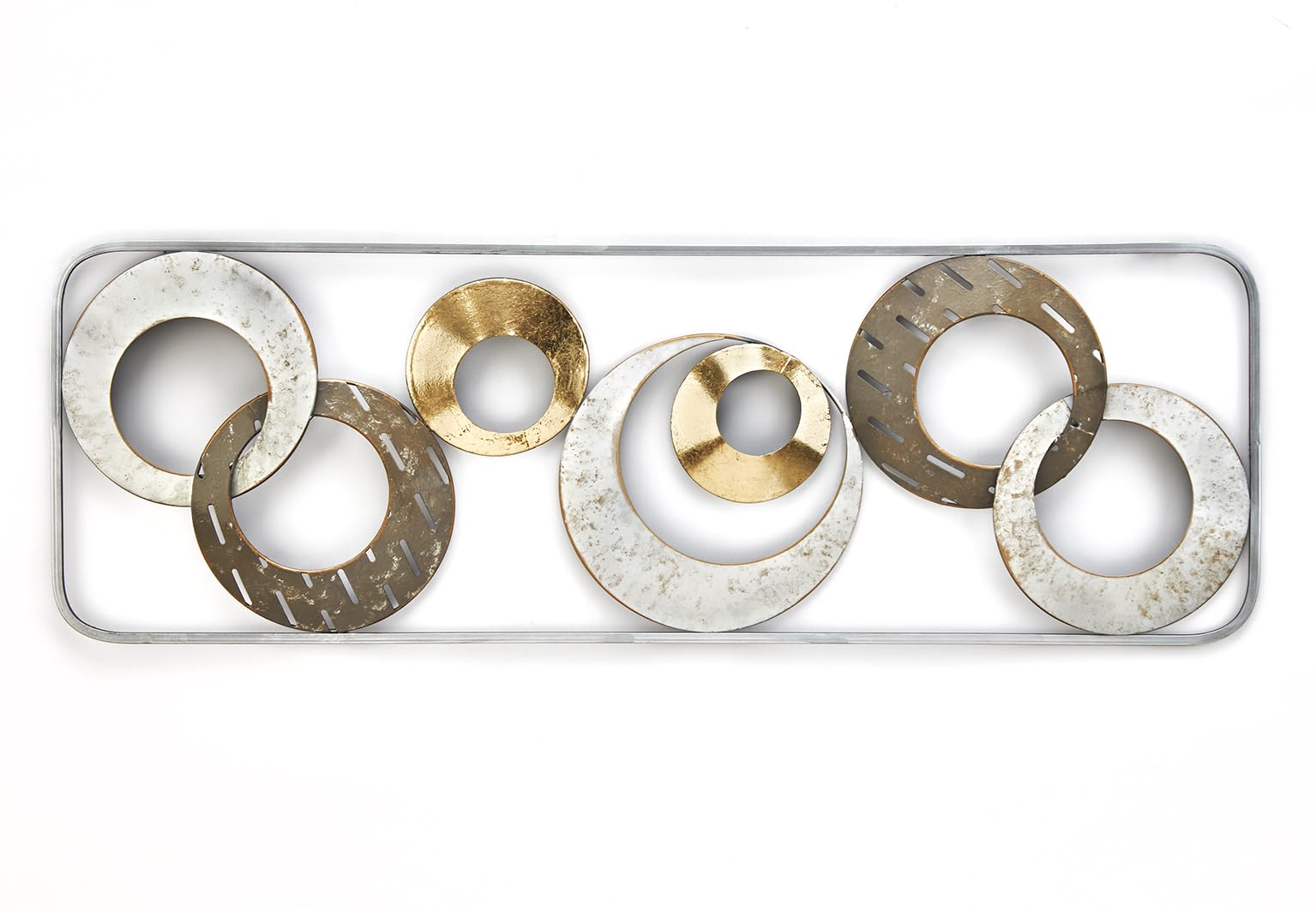 Kobolo Wandbild KIANO Metallbild mit 3D-Effekt silber 31x3x90 cm Braun