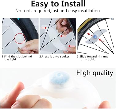 6Pcs Bicycle Hot Wheel Spoke Lights, Blue Flashing LED Neon Lights Bike Cycling Tire Spoke Safety Warning Lights Waterproof