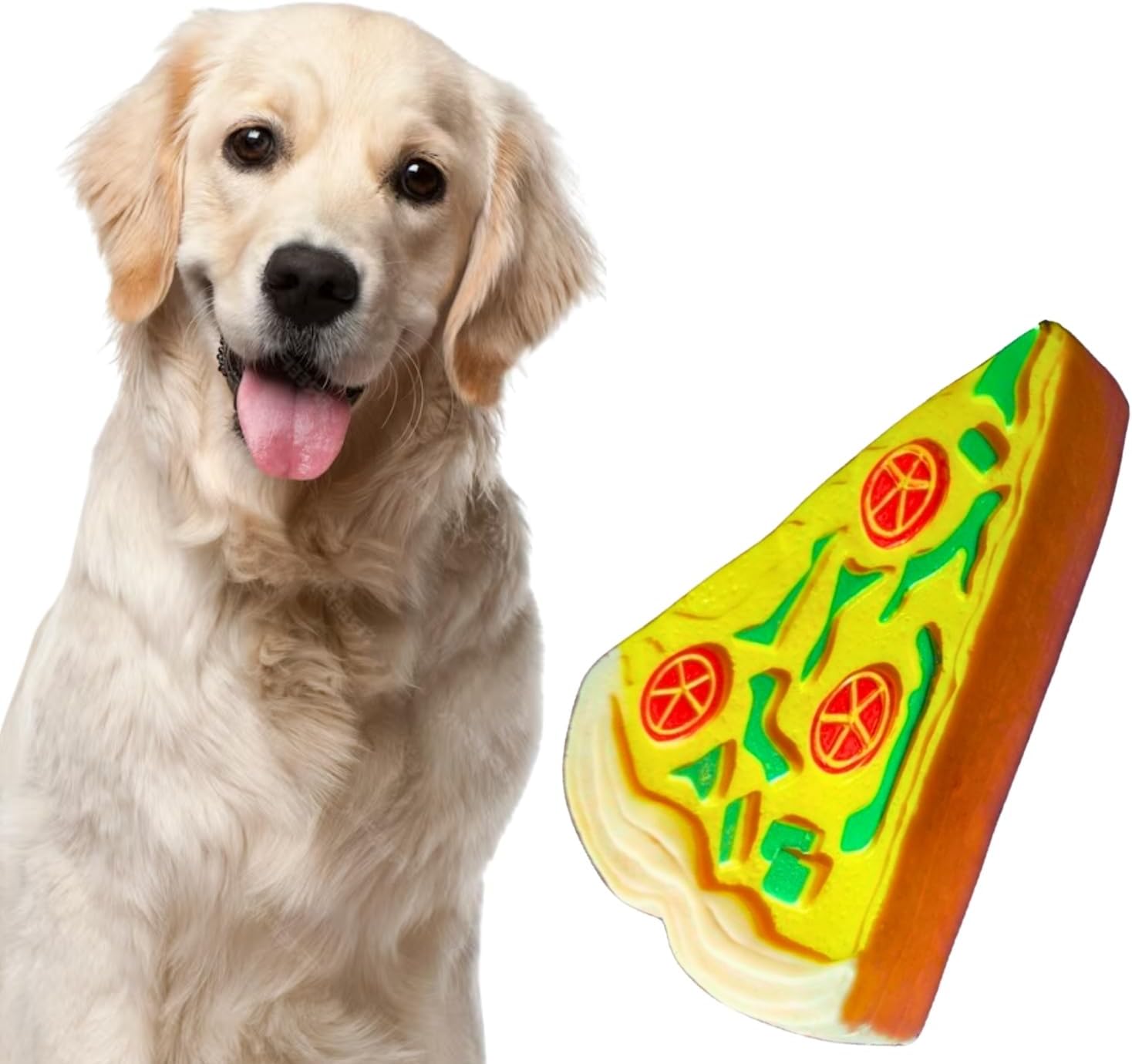 Pizza Slice Squeaky Toy -Interactive Plush Toy, Unleash Fun in Your Furry Friend, Buddy for Dogs & Cats, Perfect for Playtime, Chew Time, Cuddle Time, Long-Lasting for Your Beloved Pet