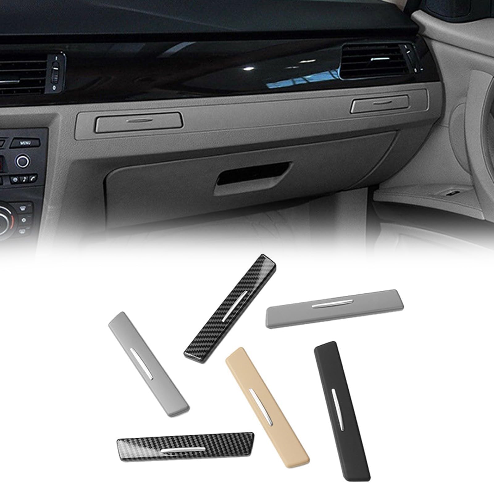 Cup Holder Trim unit for BMW 3 Series For E90 For E91 For E92 For E93 vehicles matching OE specification 51459229100 exact fit design (Carbon-R)
