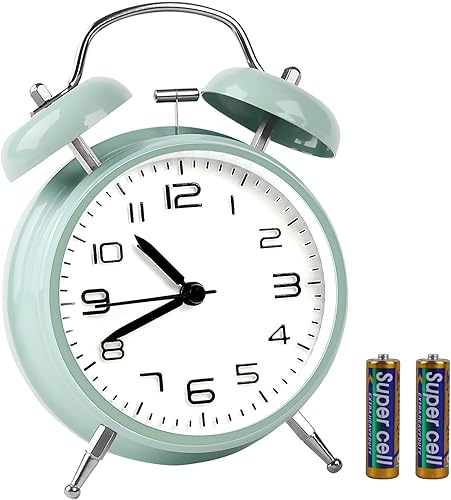 Miniatura 17 de pxy - Reloj despertador retro para personas con sueño profundo con esfera 3D, funciona con baterías (baterías incluidas), 10 cm, reloj de alarma