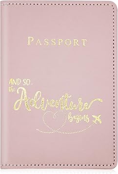 ALLY-MAGIC Passport Holder Cover, PU Leather Passport Cover Case Organiser with Wallet for Credit Card, Money, Business Cards, Passport, Boarding Passes for Women MenY7CSHZJ Pink