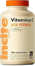 Incite Nutrition Tabletas de Vitamina C 1000 mg. Suministro de Vitamina C para 6 Meses. Suplementos Vitamínicos Energizantes, para los Sistemas Nervioso e Inmune. Apto para Vegetarianos y Veganos.