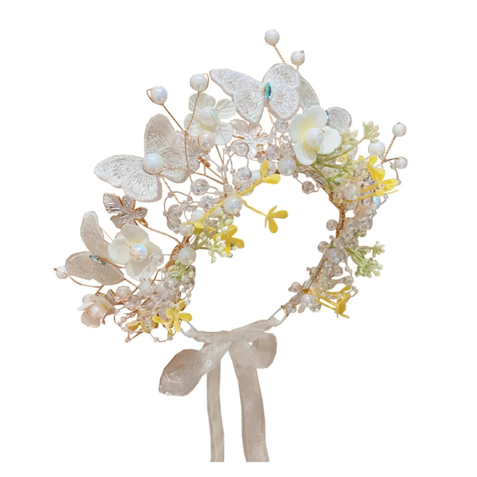 Fascia For Capelli A Farfalla Romantica For Da Sposa, For Feste, Corone, Ghirlande For Bambina, Accessori For Facile Da Indossare
