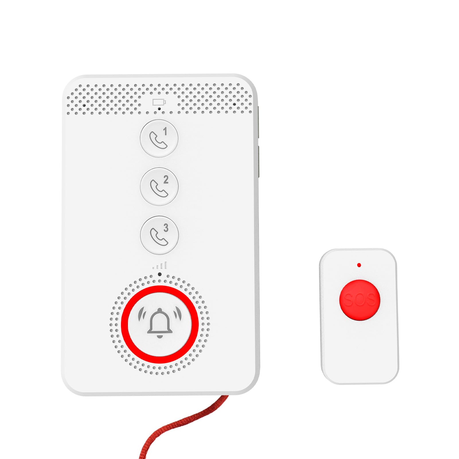 Walmeck Pulsante di Emergenza SOS 4G, di Chiamata per Anziani Cercapersone Wireless, di Allarme di Soccorso Avanzato con Notifica Telefonica Intercom Bidirezionale, Allarme Chiamante