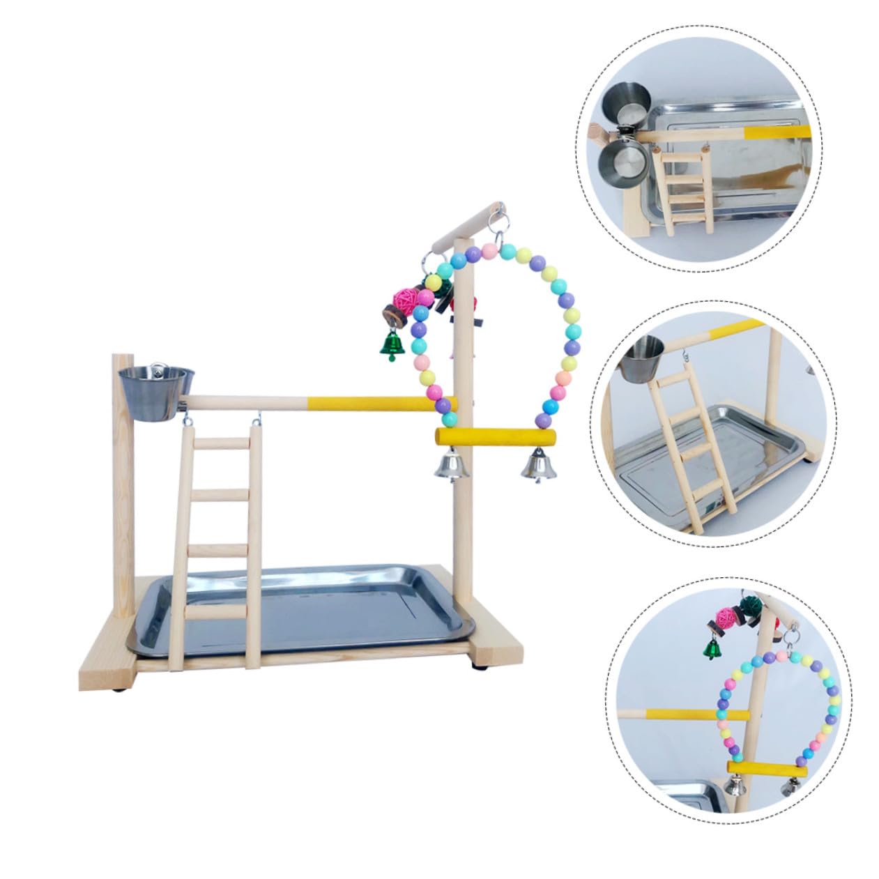 Happyyami 1set Parrot Play Stand Toy Struttura Per Uccelli Supporto Per Addestramento Interazione e Gioco Per Pappagalli e Uccelli Di Piccole Facile Da Installare Colori Variabili
