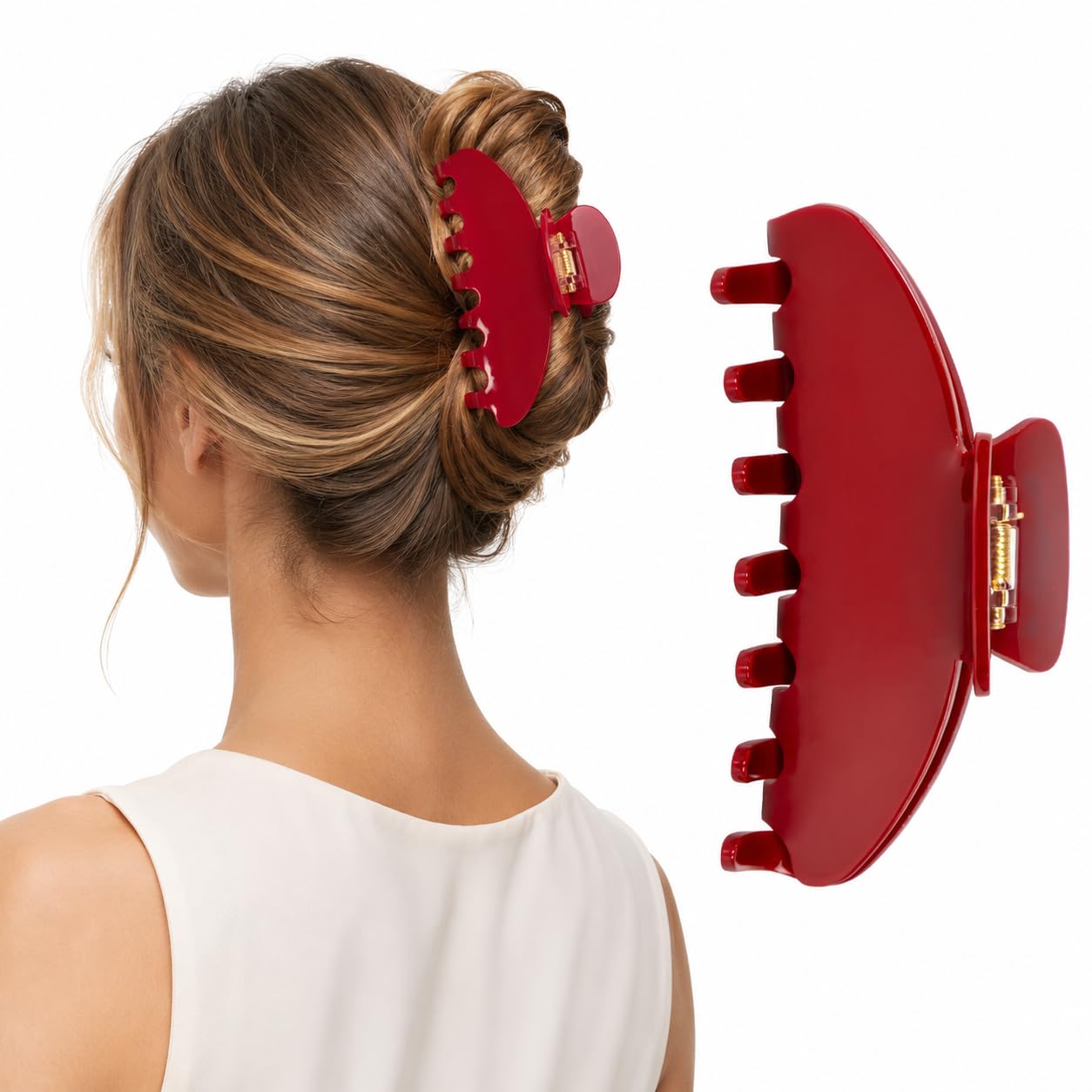 Hair Claw Clips for Women - Strong Hold Red Hair Accessories