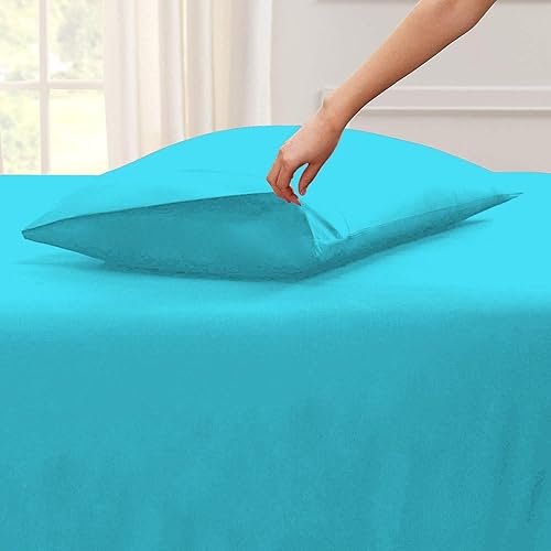 Miniatura 5 de RR Linen 100% Long Staple Cotton 5 Piece Split Bedding Sheet Set 800 Thread Count Hot Pink - Split King Sheet Set for Adjustable Beds & Split Fitted