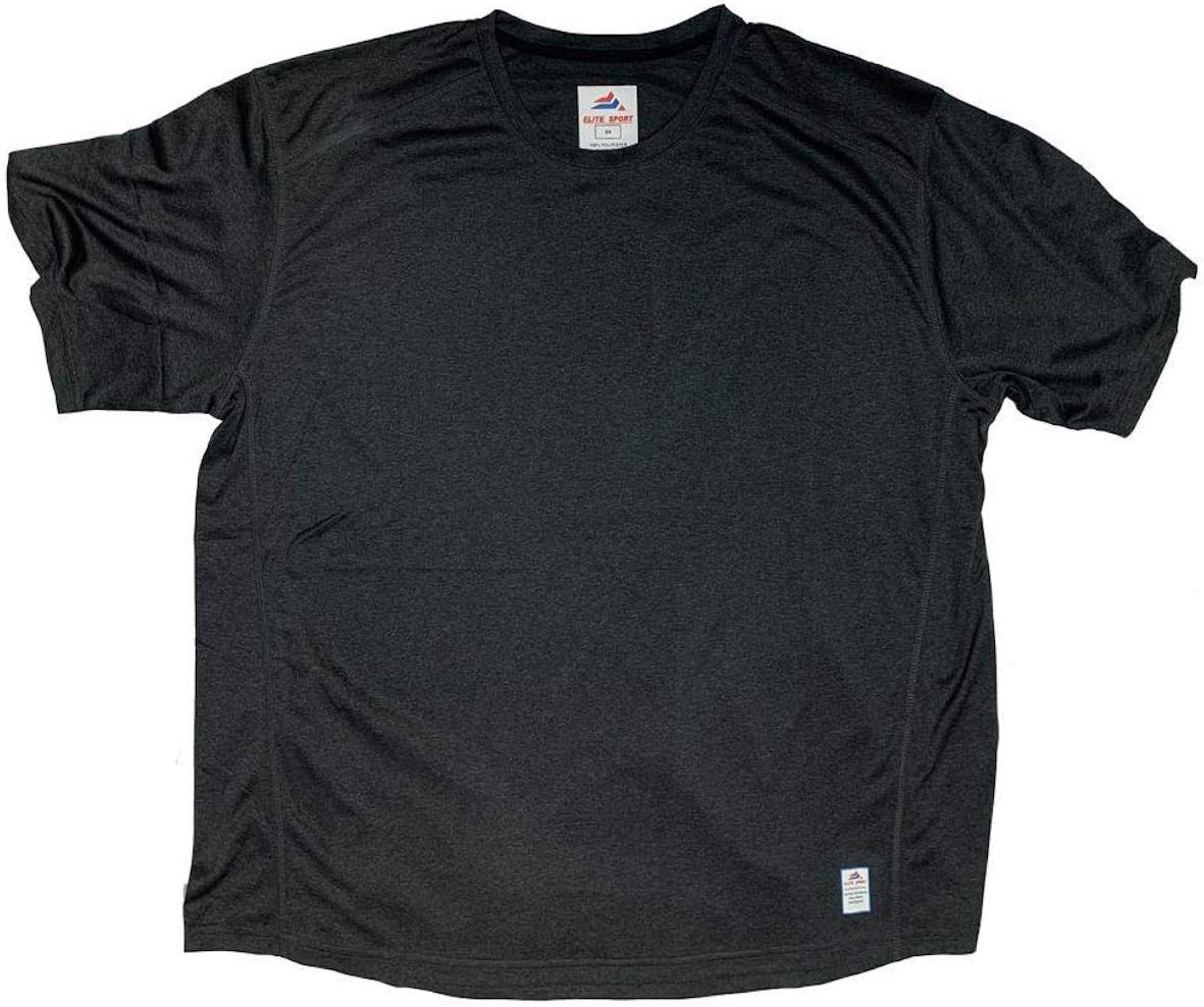 Big and Tall Elite Sport Moisture Wicking Lightweight Crew Neck T-Shirt to Size 6XT and 8X in Black, Navy, and Grey