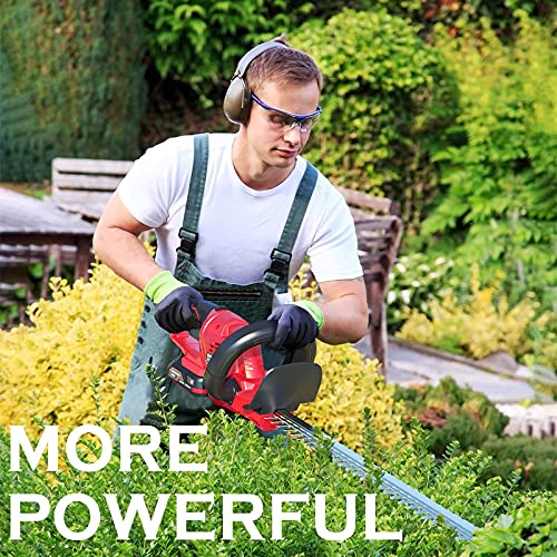 Meterk Cordless Hedge Trimmer, 20V Bush Trimmer 20-Inch Dual-Action Blades 5.5-lb Lightweight & Powerful Battery and Fast Charger Included Electric Pole Hedge Trimmer for Hedges/Bushes/Yard