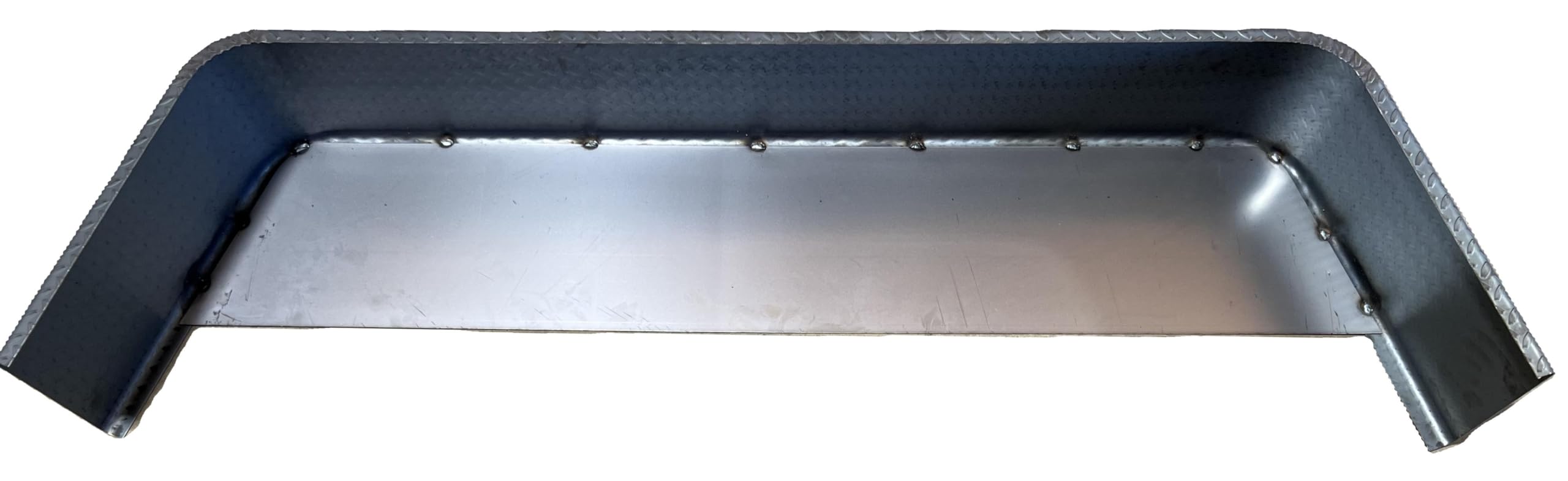 D2E Trailers Tandem Single Break Treadplate Steel Fender (1 Each), 10x72x19 w/ 16Ga Backplate ONLY