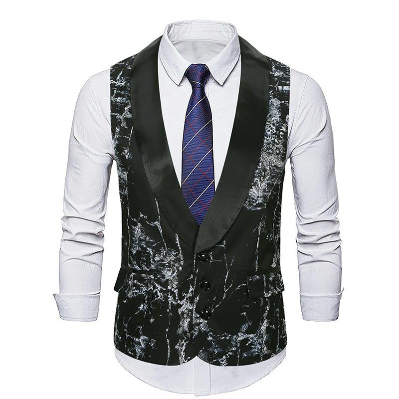 FOLKFOLD Chaleco de noche elegante para hombre ideal para bodas y galas exclusivas 4