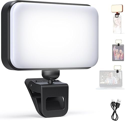 NEEWER Versión de Nivel de Entrada Luz LED para Selfie, Clip de Plástico para Relleno de Luz en Teléfono para iPhone, 66 LEDs CRI92 Portátil para