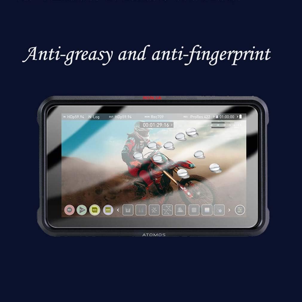 PCTC Crystal Clear Tempered Glass LCD Screen Protector Compatible with Atomos Ninja V 5" 4K HDMI On-Camera Recording Monitor, Anti-Scrach Anti-Fingerprint Anti-Water Anti-Dust (2 packs)(just suit for 5'')