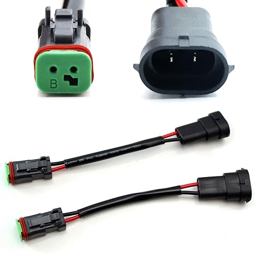 Miniatura 1 de 2 adaptadores convertidores de cable para faro antinieblas, de H11 9005 5202 a conectores alemanes DT DTP, ideal para luces LED cúbicas, barra de