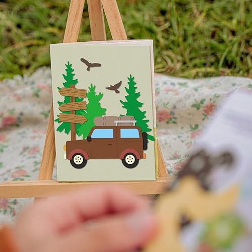 Miniatura 6 de GLOBLELAND Troqueles de corte de camping para hacer tarjetas, carpa de coche, troqueles para manualidades, álbumes de recortes, diario, papel de