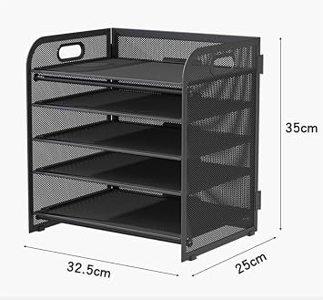Desk Organizer Organizer, Paper Letter Tray Organizer with Pen Holder, Mesh Desk Accessories & Workspace Organizer with Handles, Trinket Organizer Desk Stationery Storage Tabletop Storage Case