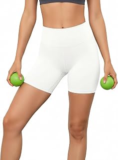 High Waisted Workout Biker Shorts for Women-5" Tummy Control Athletic Running Gym Yoga Spandex Shorts