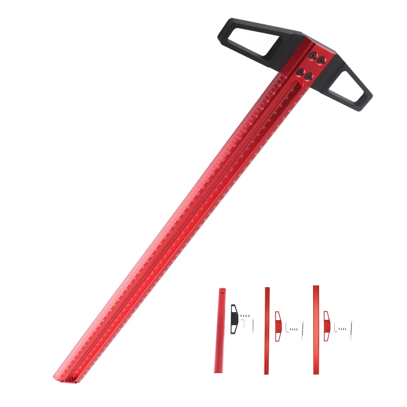 Righello a T da 50 Cm, 60 Cm, 76 Cm, Righello di Precisione Righello Quadrato a Forma di T Scribe Ad Angolo Retto Calibro Per Marcatura in Alluminio Per La Lavorazione del Legno del Vetro(500mm（T500）)