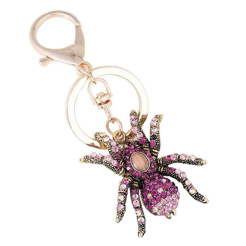 Tvoip New Crystal Spider Keychains Personality Key Ring Male Car Key Chains Female Bag Accessories Keychain Key Chain