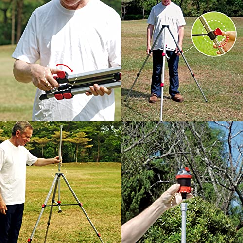 Eden Pro The Heaviest Weight Tripod (5.37 Lbs) Metal Telescoping Tripod Adjustable 6-Pattern Mobile Rotary Gear Drive Garden Sprinkler For Yard W/Premium Quick Connect Starter Set #TOP5