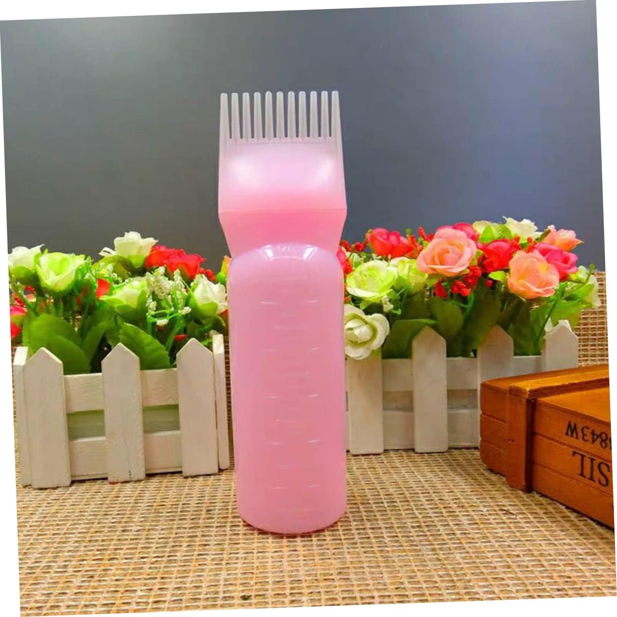 NOLITOY Hair Bottle Comb Perm Liquid Medicine Bottles Hair Dye Applicator Brush Root Comb for Home Salon