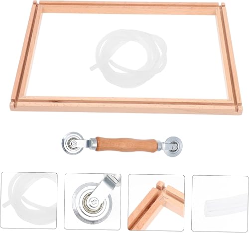 Miniatura 2 de EXCEART Equipo robusto portátil elegante del bordado del soporte del marco de la puntada de cruz del marco de la costura de madera