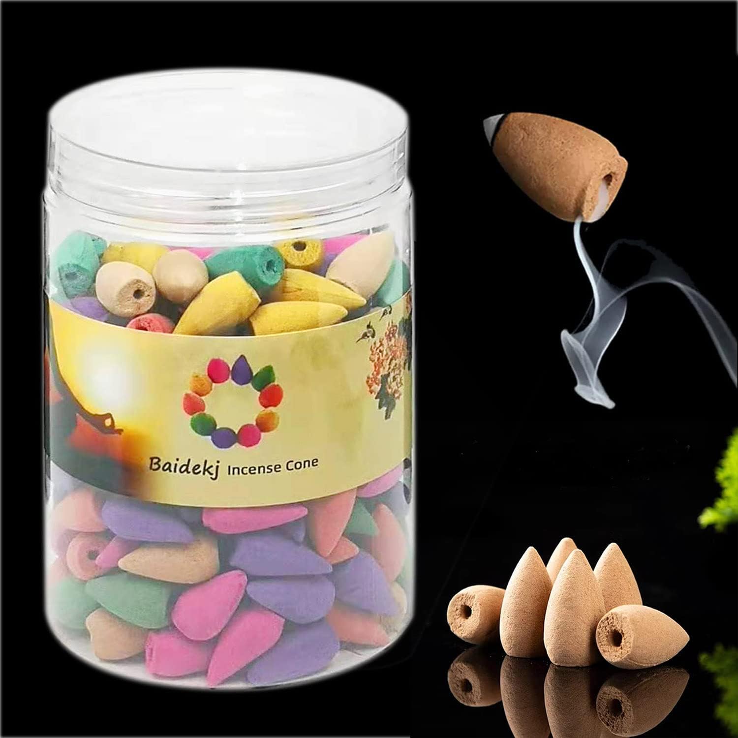 220 pcs Backflow Incense Cones, Mixed Natural Scents, Cone Incense for Backflow Incense Burner