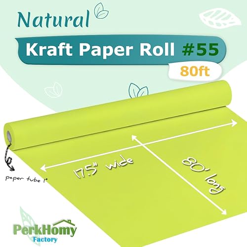 Vista 105 de PerkHomy - Rollo de papel kraft marrón de 17.5 x 1.200 pulgadas (100 pies) para envoltura de regalos, tablón de anuncios, manualidades, ramo