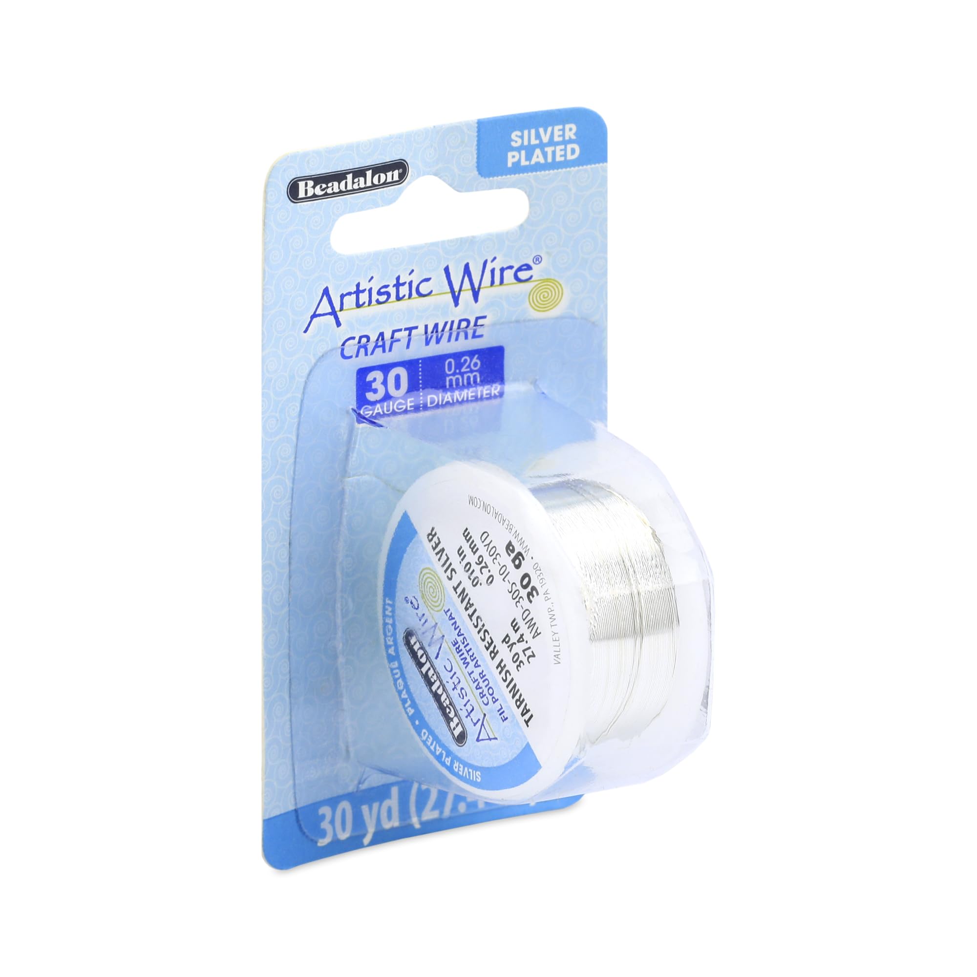 Beadalon Artistic Wire 30-Gauge Tarnish Resistant Silver Wire, 30-Yard