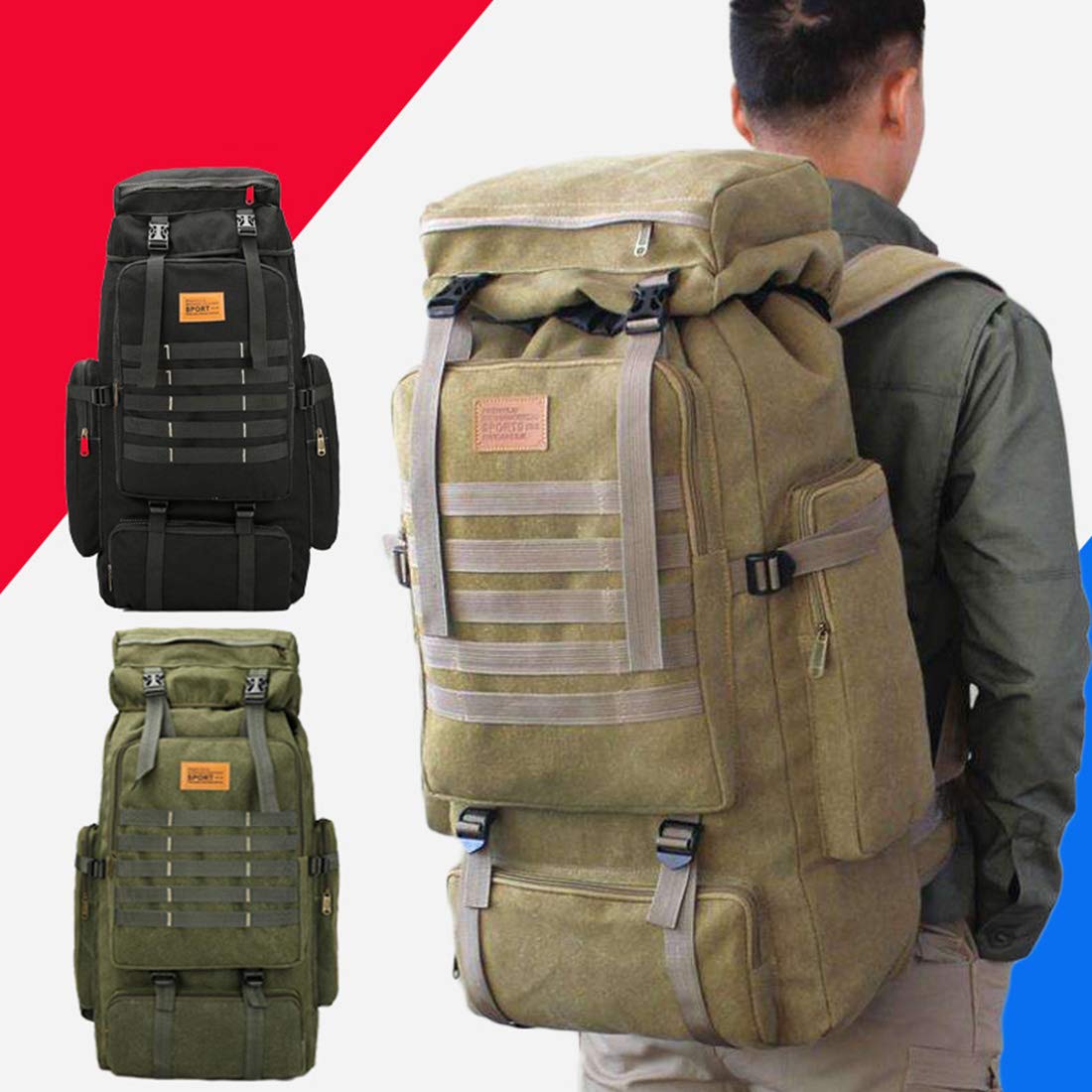 Plecak turystyczny jakości Outdoor Sport Torba Molle Wodoodporny Wspinaczka Piesze Wycieczki Wojskowy Plecak Taktyczny Camping Alpinizm 75L
