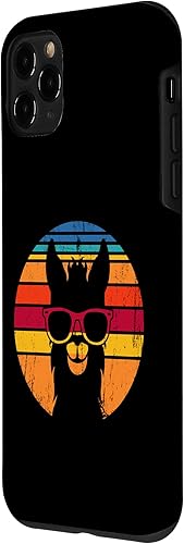 Vista 32 de iPhone 12/12 Pro Vintage Llama Divertido disfraz de alpaca, funda de llama para amantes de las llamas
