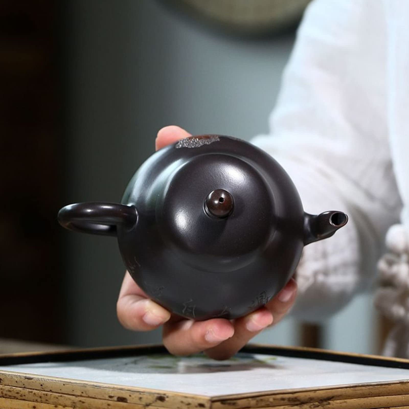 Kung Fu Teaware Tetera De Arena Púrpura Yixing De 190 Ml, Tetera con Filtro De Barro Negro