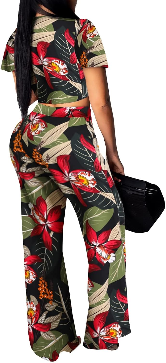 Women Sexy Swimsuit And Cover Up Set Wide Leg Jumpsuit Spaghetti Strap Top Long Pants Summer Beach Sets - Image 2